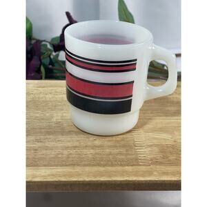 Vintage Anchor Hocking Fire King Milk Glass Mug | Ovenproof, 3.5" Tall